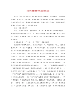 2020年美新商贸年终总结范文会议 