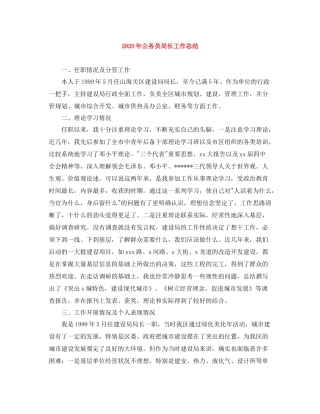 2020年公务员局长工作总结
