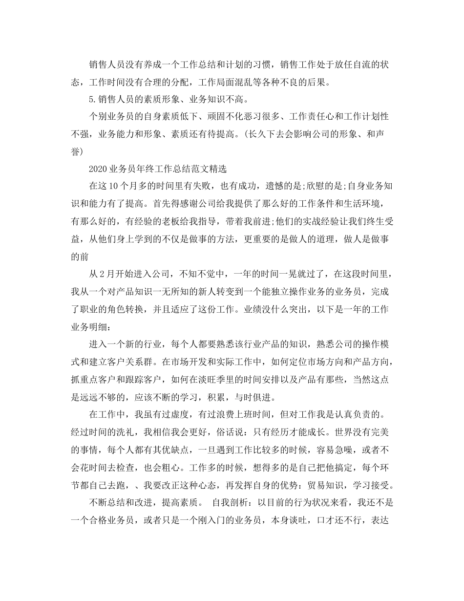 业务员年终工作总结范文精选_第2页