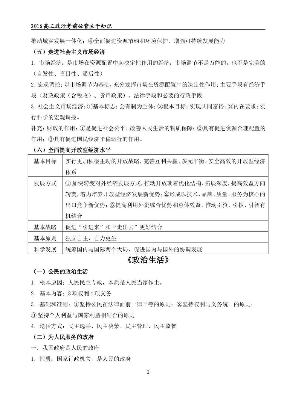 2016高三政考前必备资料_第2页