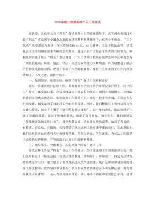 2020年统计法制年终个人工作总结 