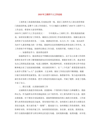 2020年工商所个人工作总结