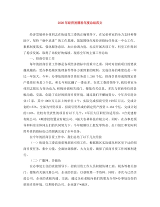 2020年经济发展科年度总结范文 