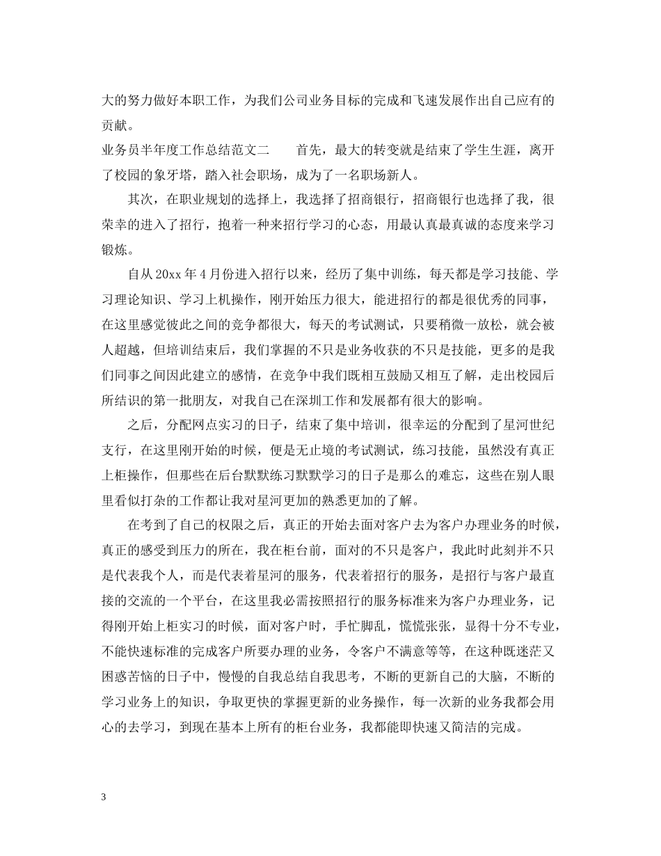 业务员半年度工作总结_第3页