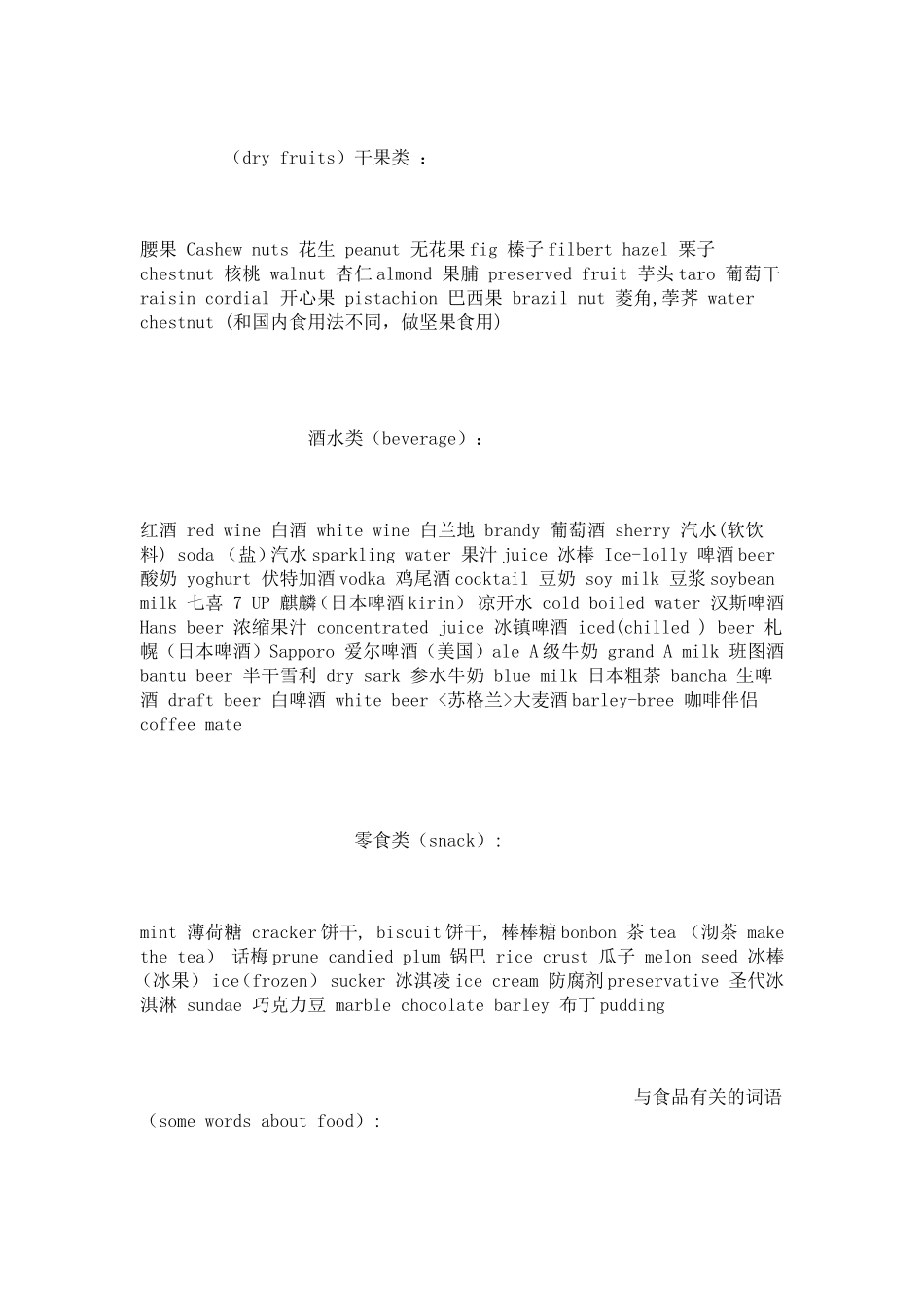 几乎所有食物的英语翻译_第3页