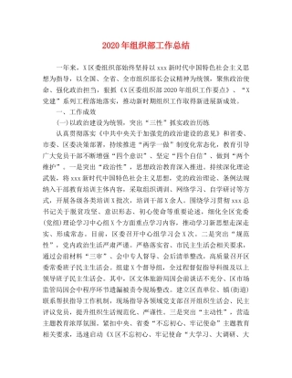 2020年组织部工作总结 