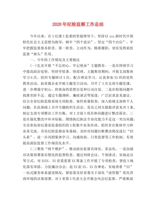 2020年纪检监察工作总结(2) 