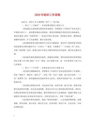 2020年组织工作思路 