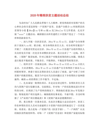 2020年精准扶贫主题活动总结 