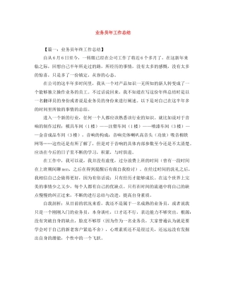 业务员年工作总结2