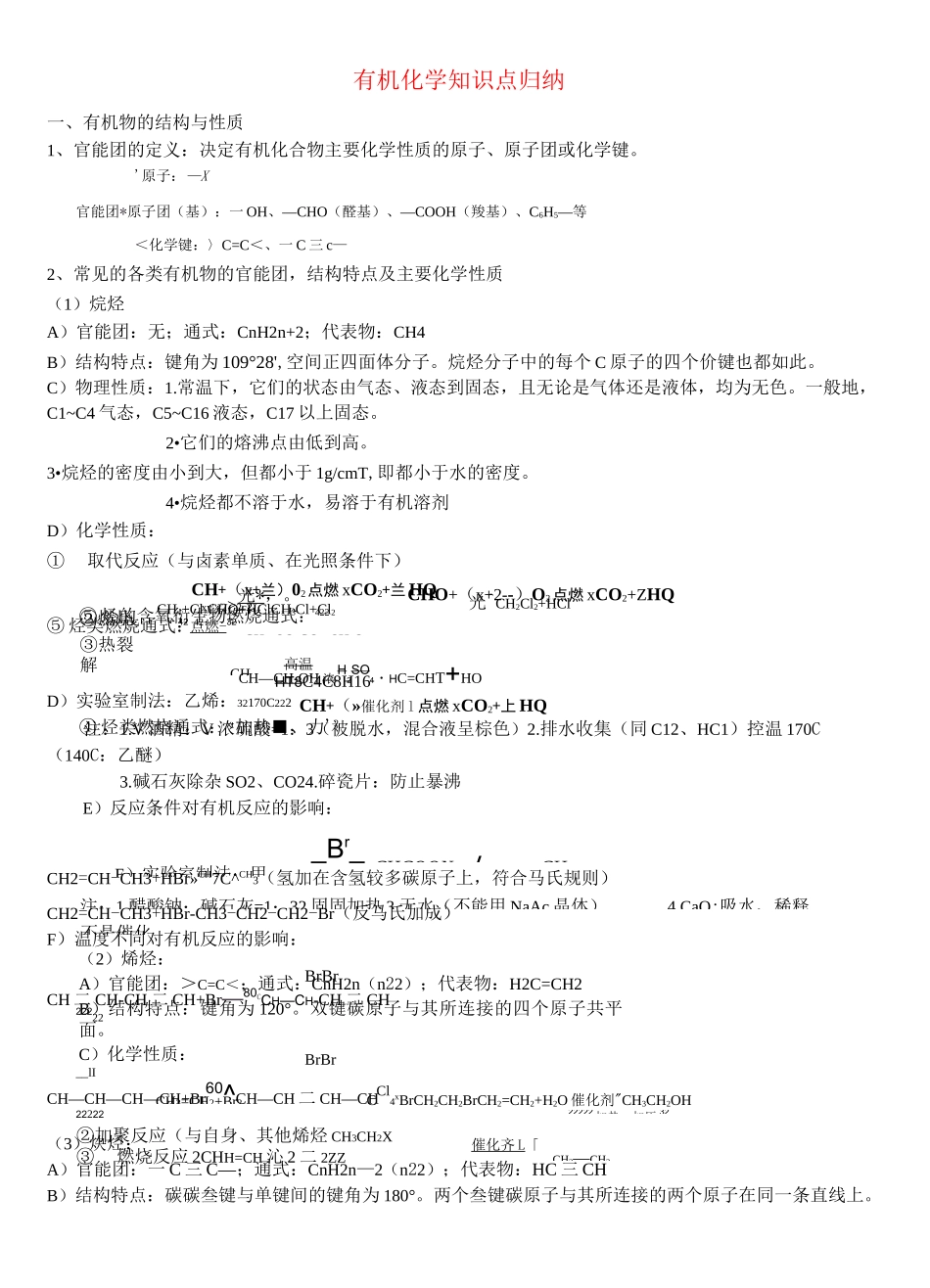 高考化学有机化学知识点归纳全_第1页