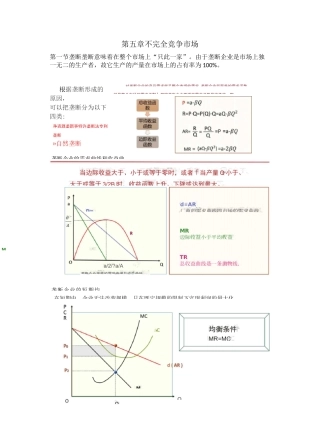 西方经济学(微观经济学)第五章：不完全竞争市场