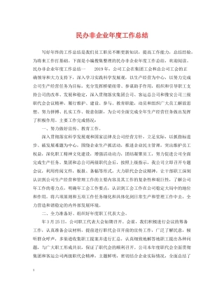 民办非企业年度工作总结