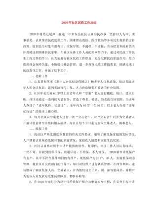 2020年社区民政工作总结 