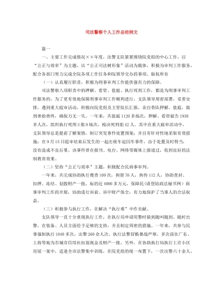 司法警察个人工作总结例文