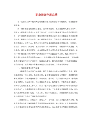 职业培训年度总结