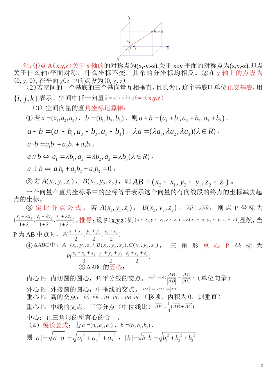 空间向量与立体几何知识点归纳总结_第2页