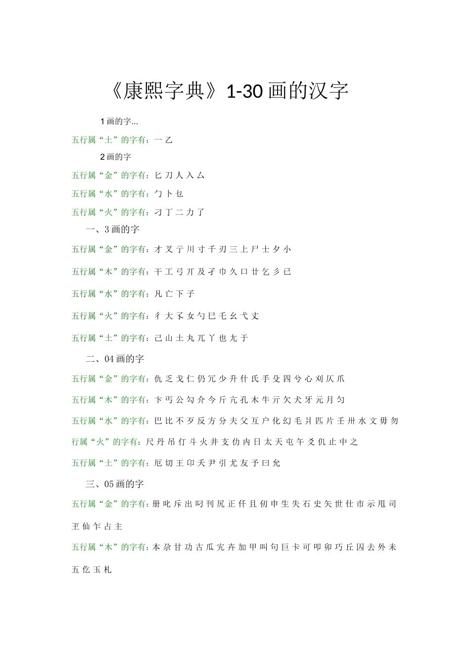 康熙词典所有笔画汉字_第1页