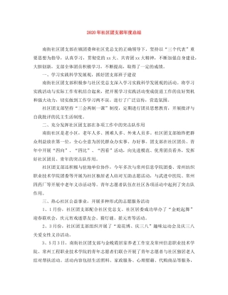 2020年社区团支部年度总结 