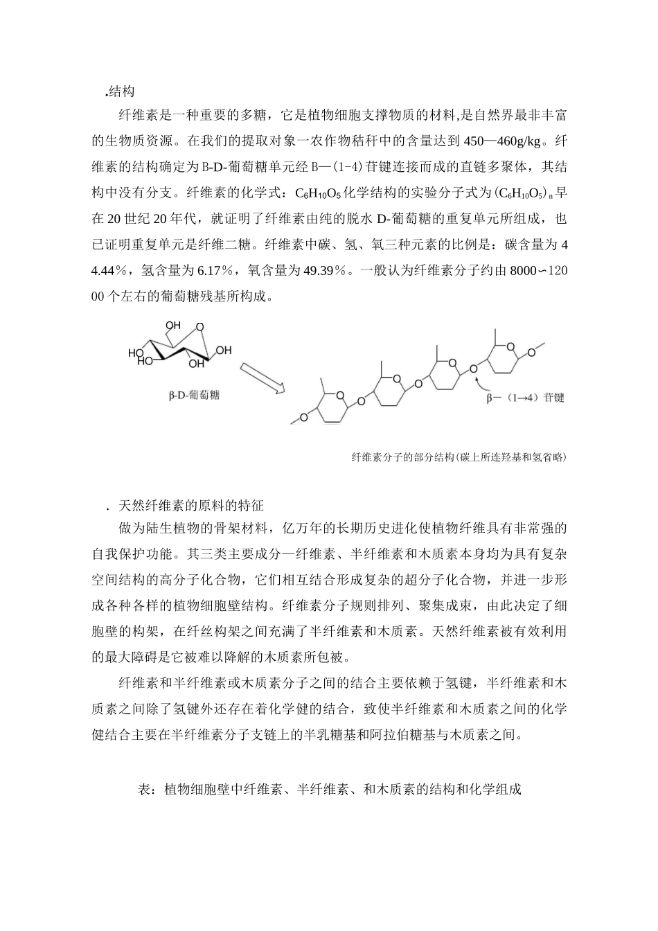 纤维素的结构及性质_第1页