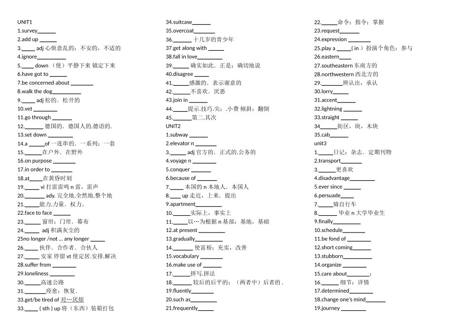 新课标高一英语必修1单词表1_第1页