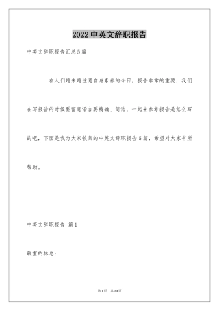 2024中英文辞职报告_11