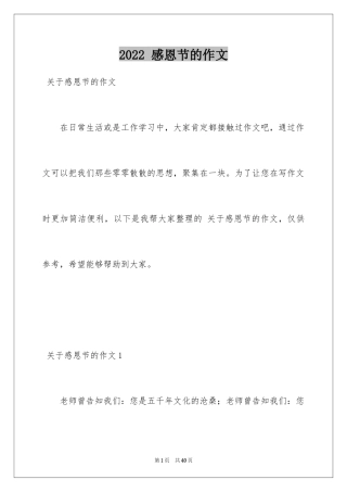 2024 感恩节的作文