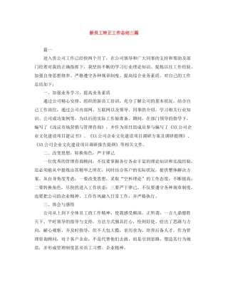 新员工转正工作总结三篇