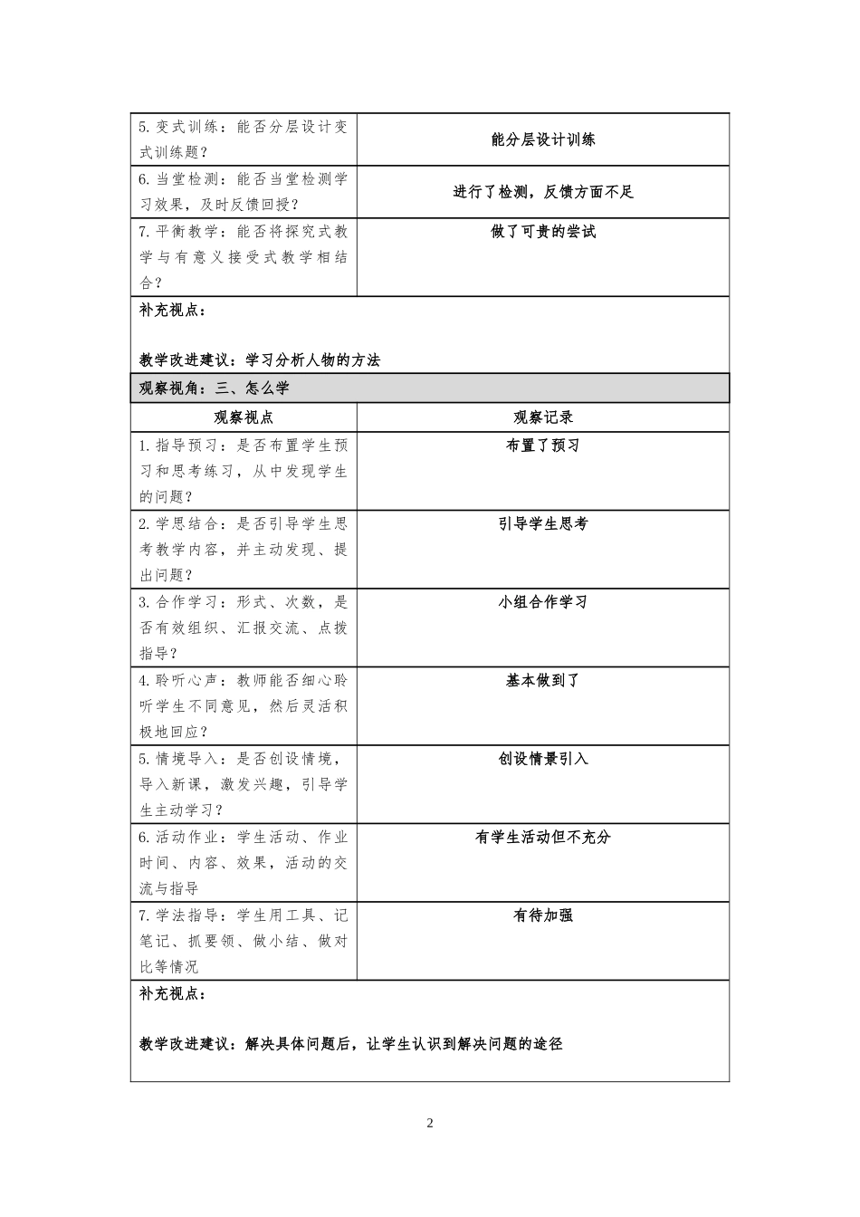 课堂观察记录模板 (3)_第2页