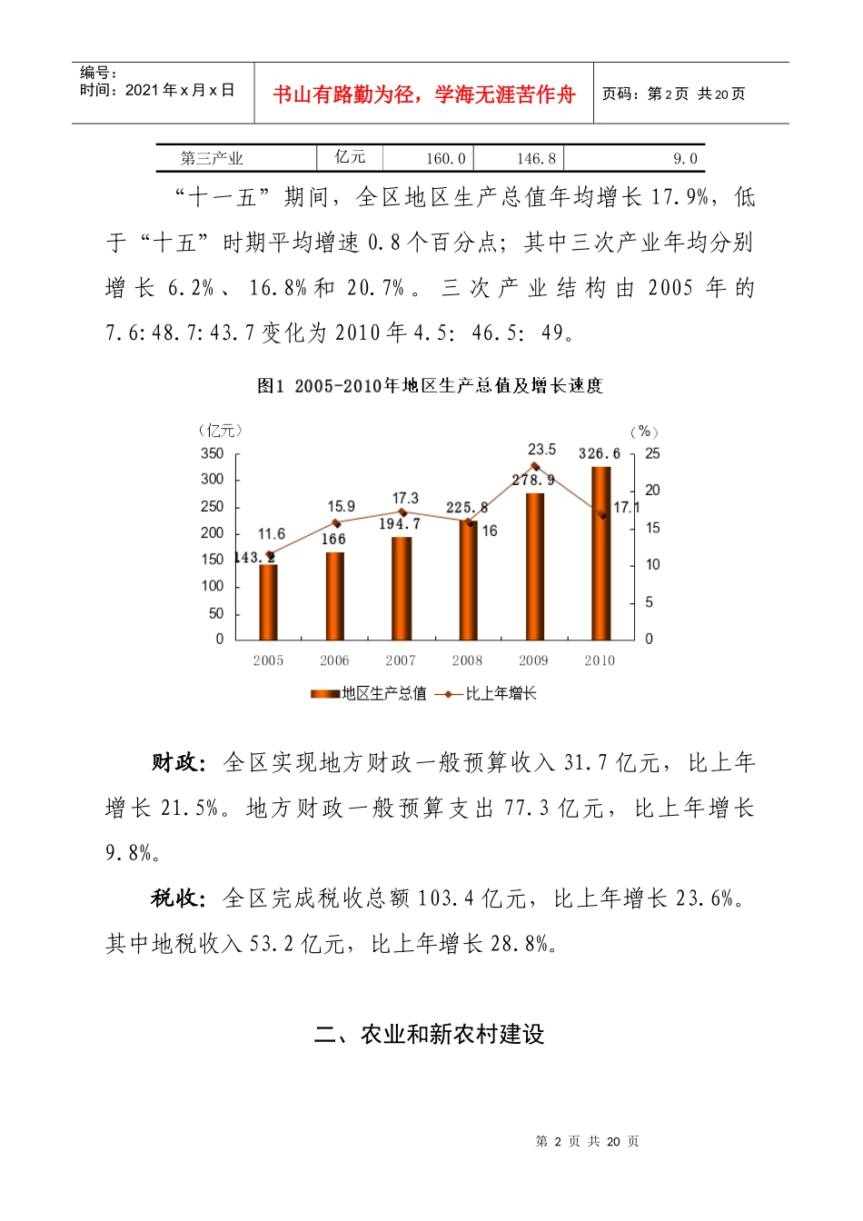 通州区XXXX年暨“十一五”期间国民经济和社会发展统计公报_第2页