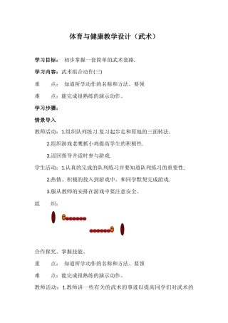 体育与健康教学设计（武术）