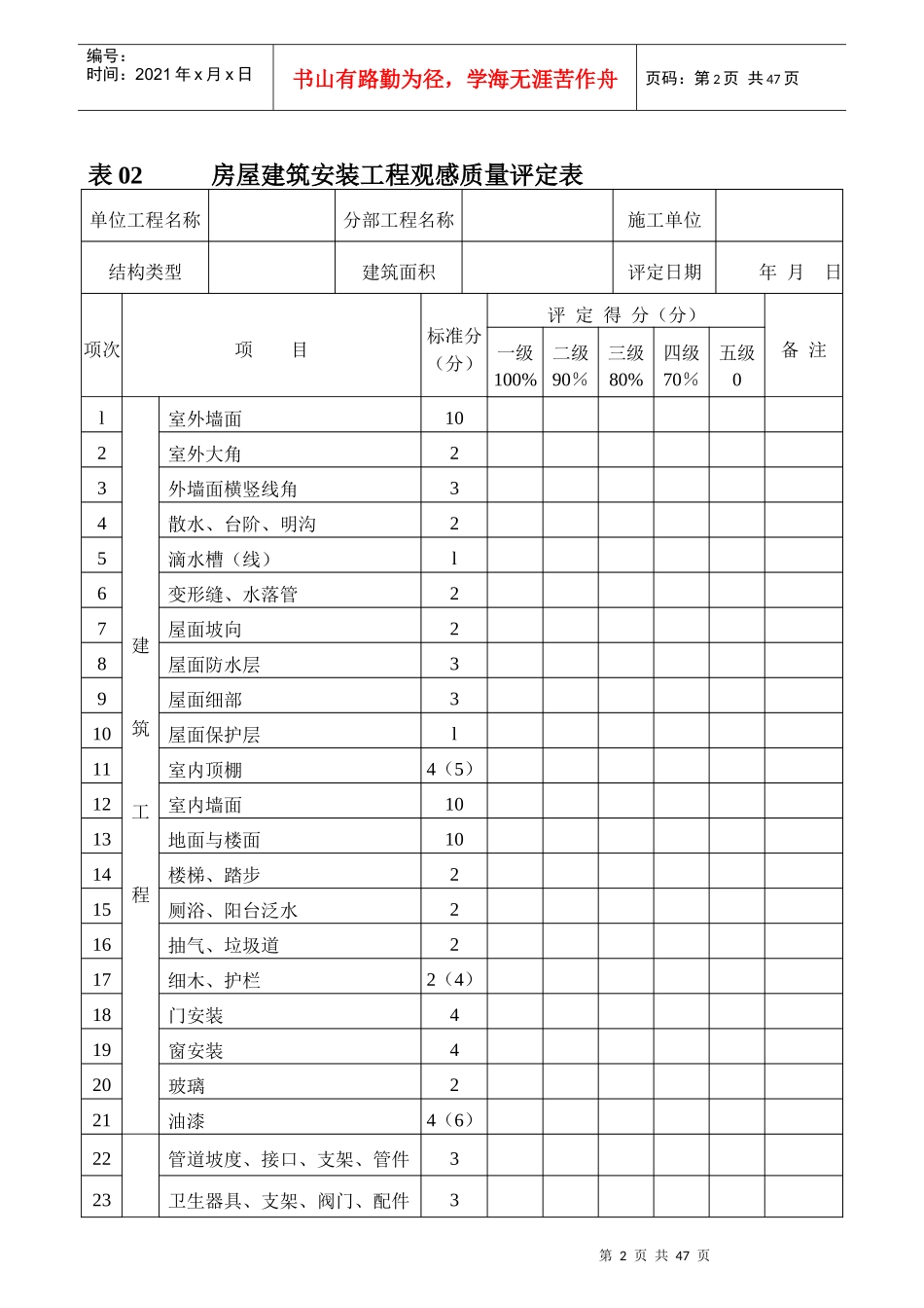 水工标质量评定表_第2页