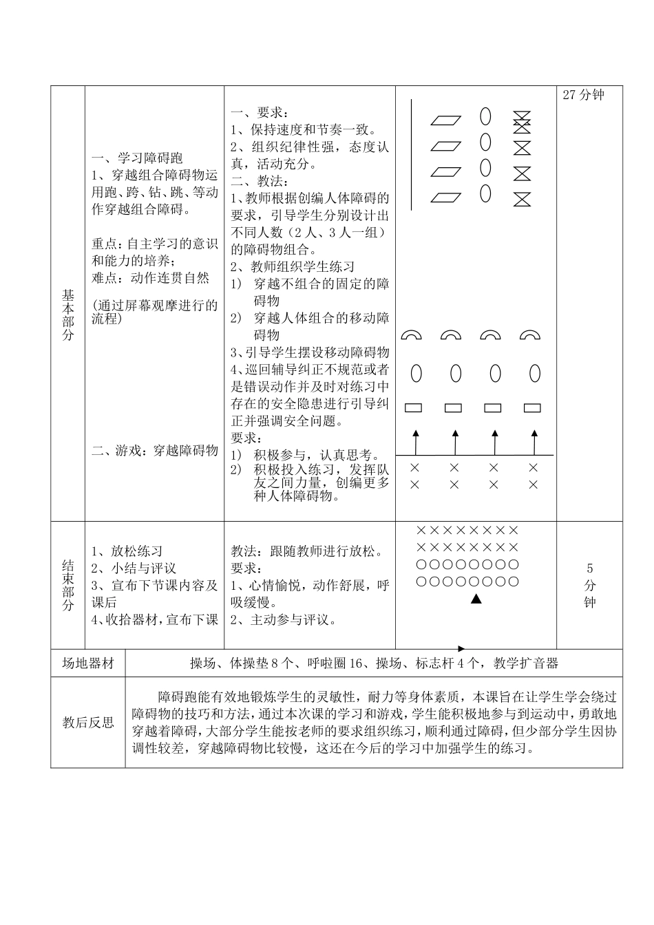 小体五年级《障碍跑》教学设计黄家铭_第2页