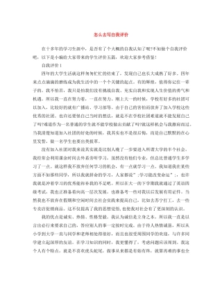 怎么去写自我评价