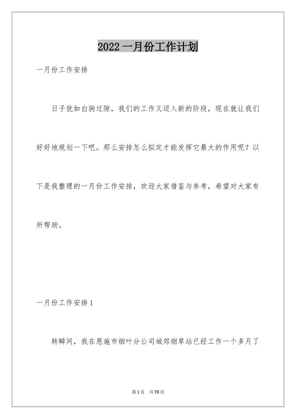 2024一月份工作计划_第1页