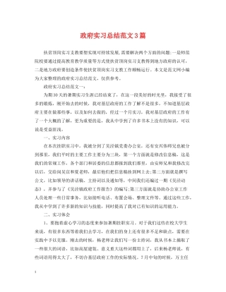 政府实习总结范文3篇