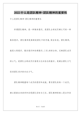 2024什么是团队精神-团队精神的重要性