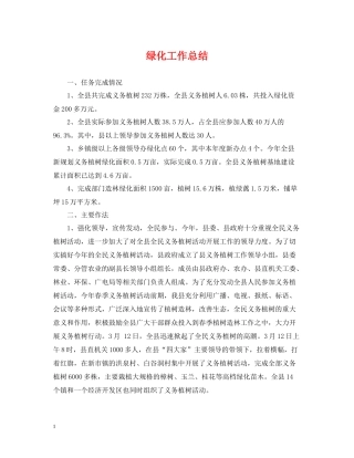 绿化工作总结