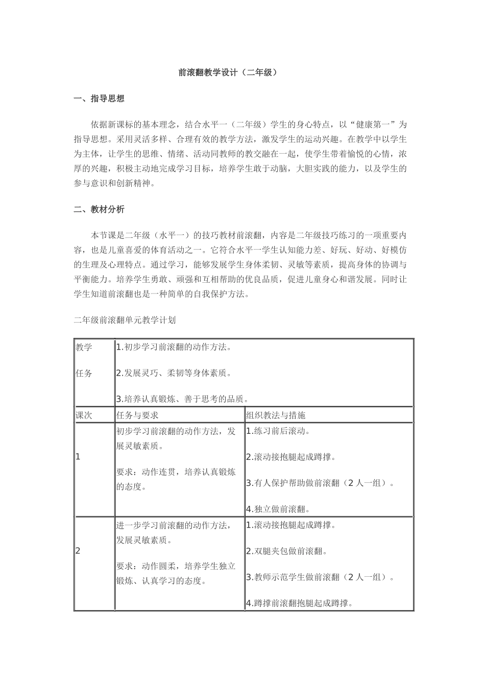 前滚翻教学设计 (2)_第1页