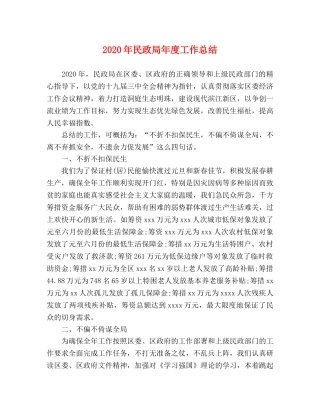 2020年民政局年度工作总结 