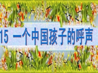 《一个中国孩子的呼声》课件1