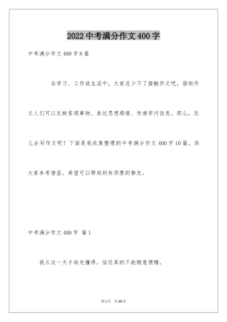 2024中考满分作文400字_13