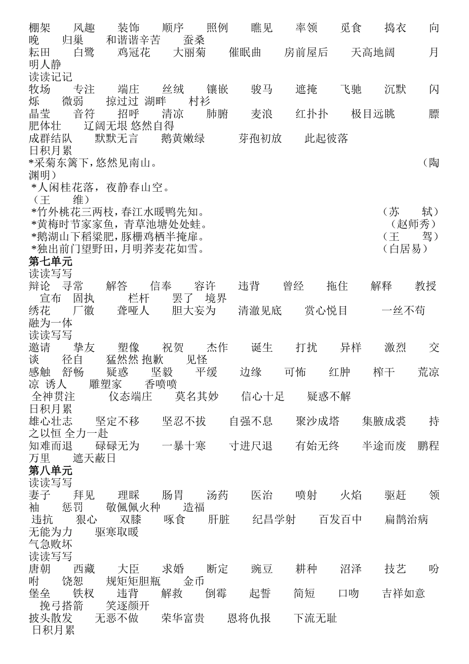 四年级下册词语盘点和日积月累_第3页
