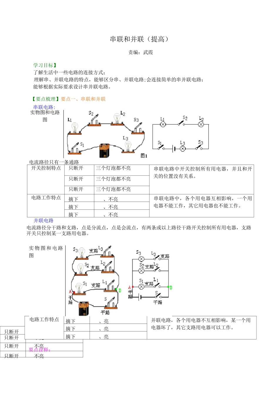 串联和并联(提高) 知识讲解_第1页
