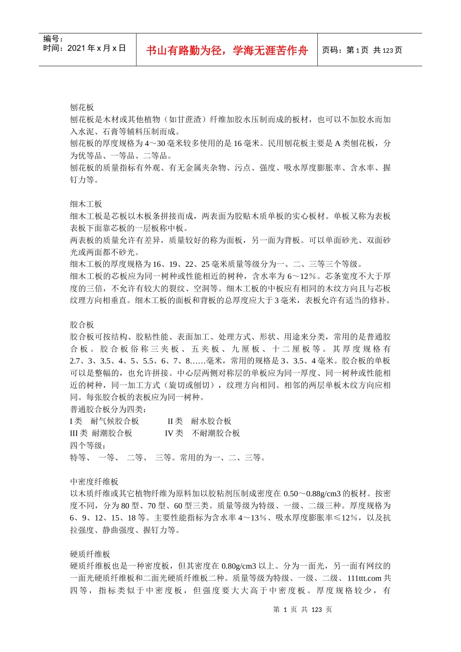 常用建筑材料以及规格_第1页