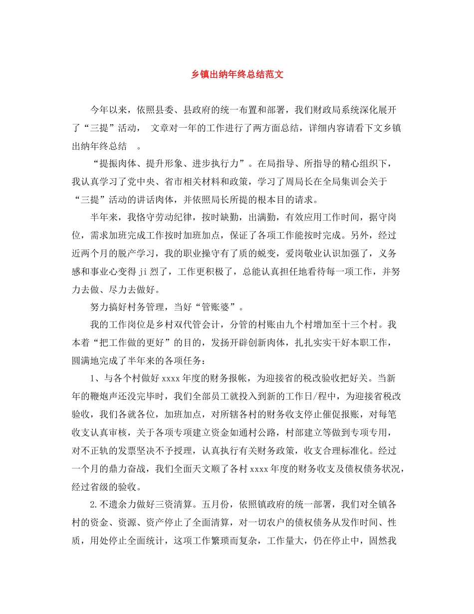 乡镇出纳年终总结范文_第1页