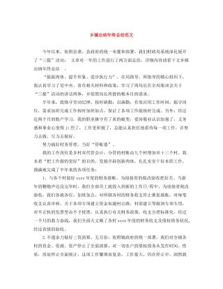 乡镇出纳年终总结范文