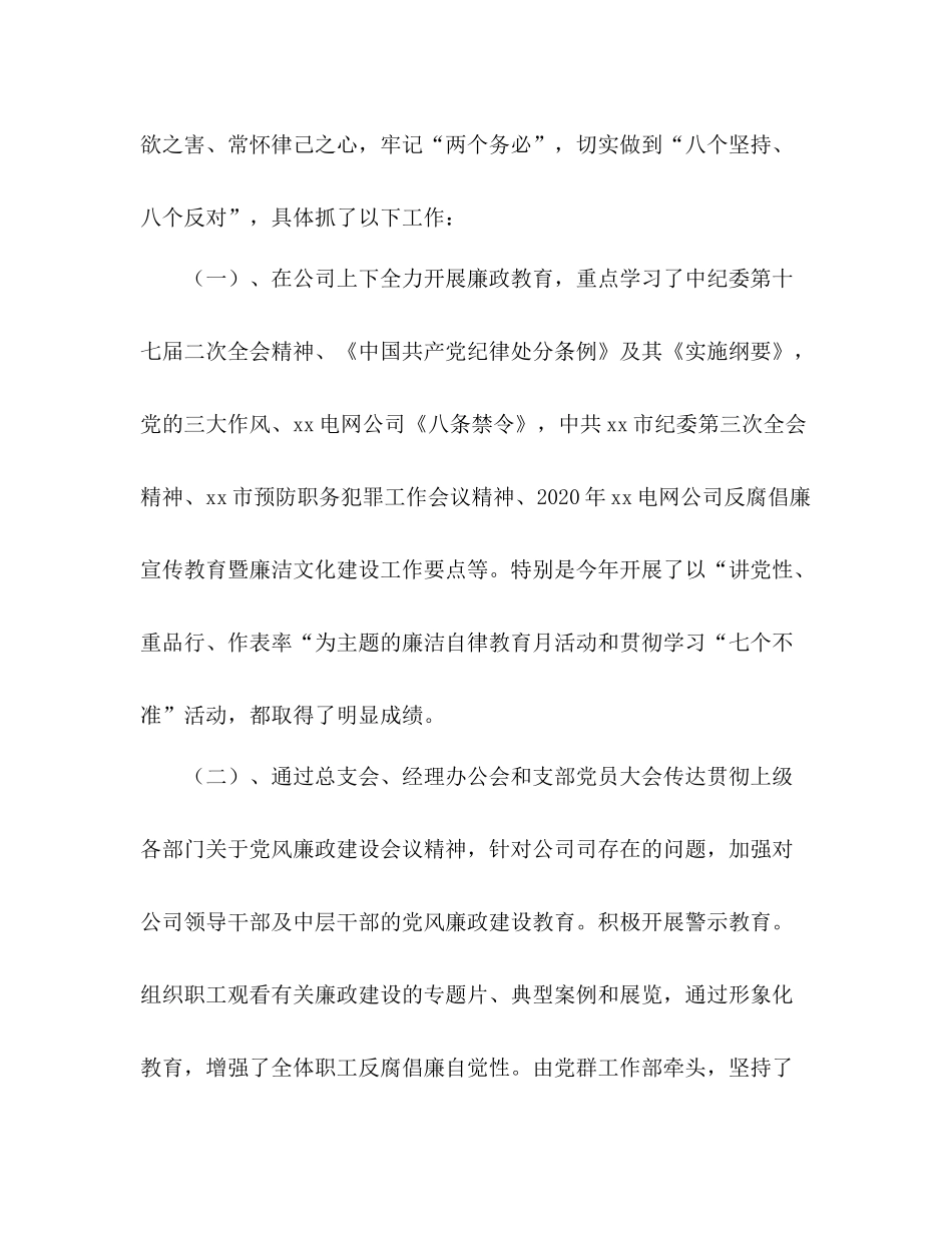 2020年供电公司纪检监察工作总结_第2页