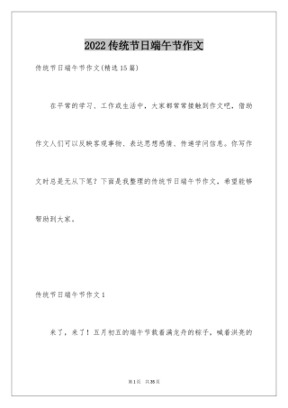 2024传统节日端午节作文_6