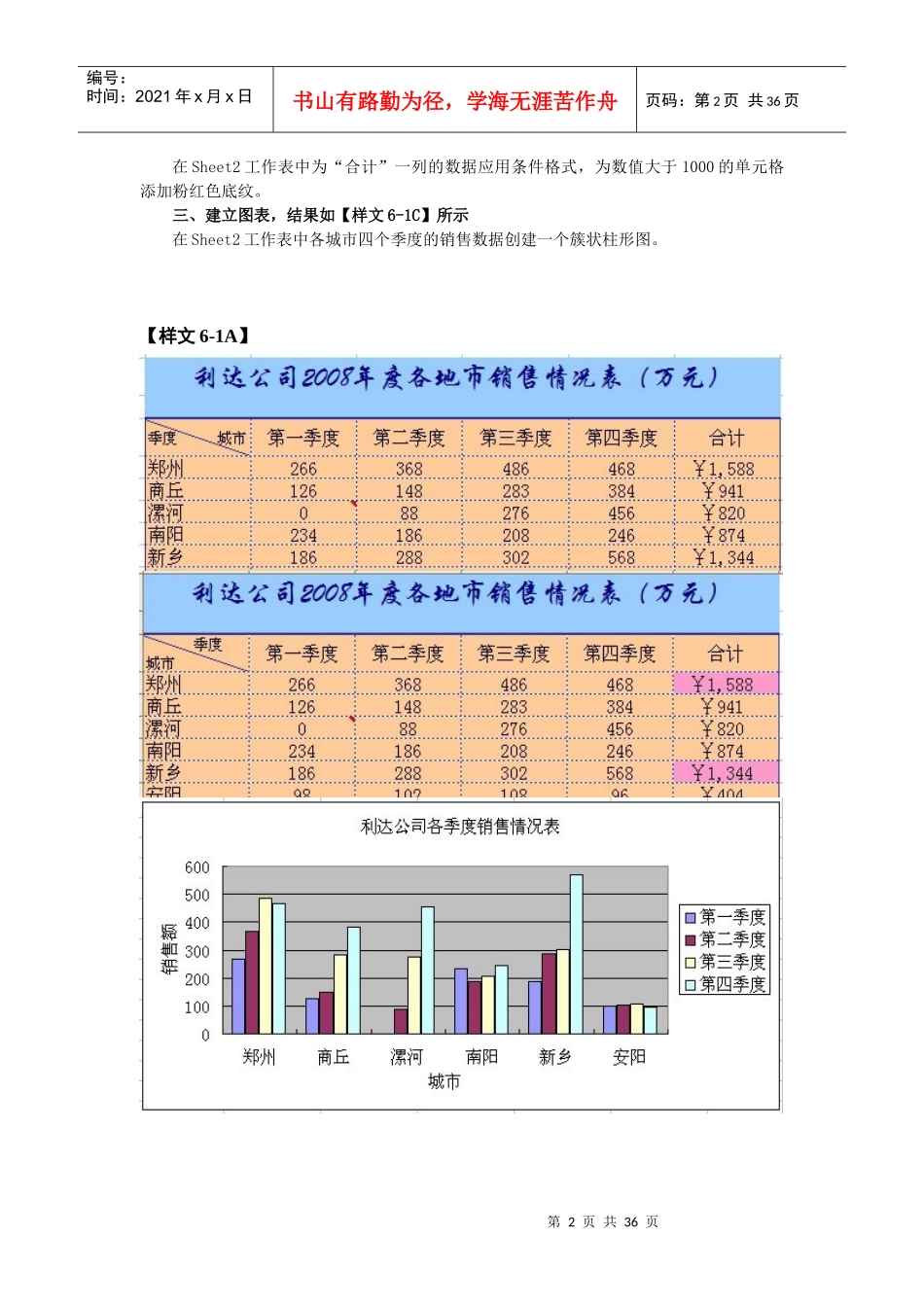 电子表格工作簿的操作试题汇编方法_第2页